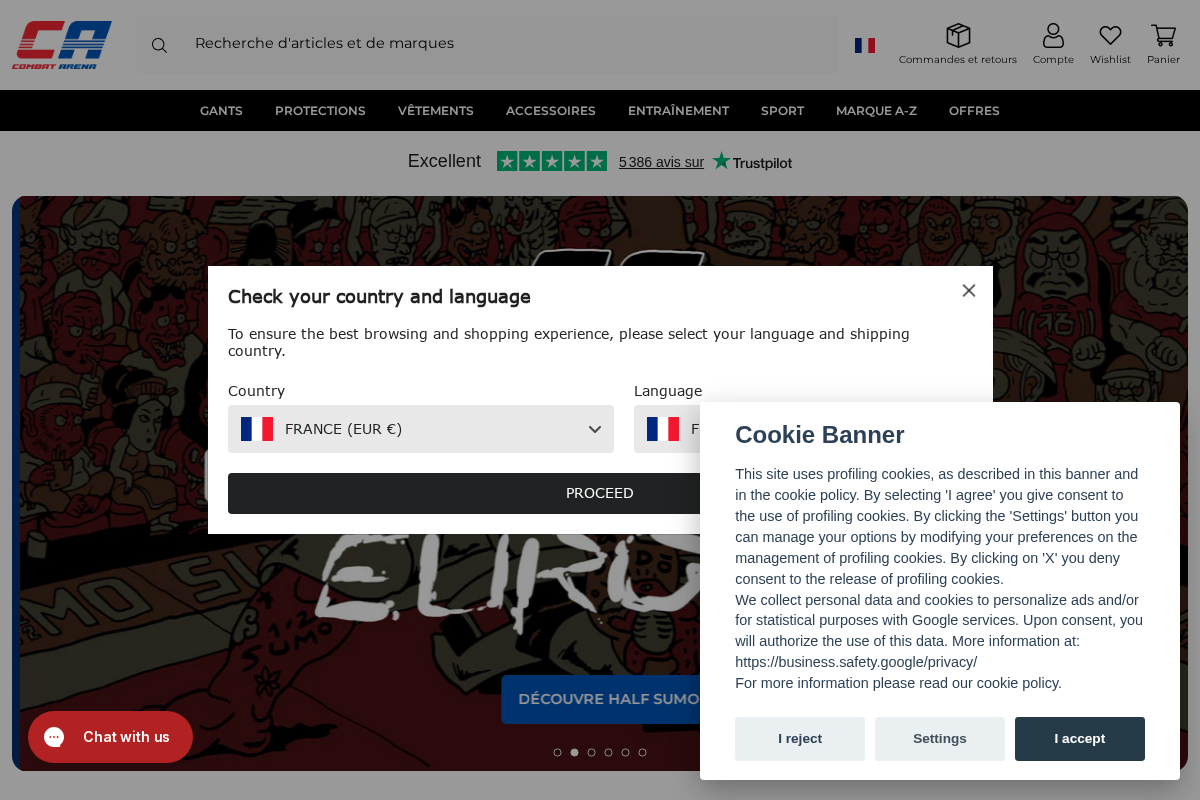 Combatarena homepage screenshot