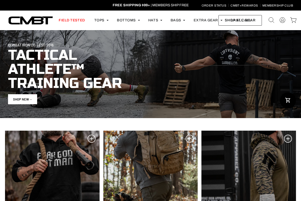combatironapparel.com homepage screenshot