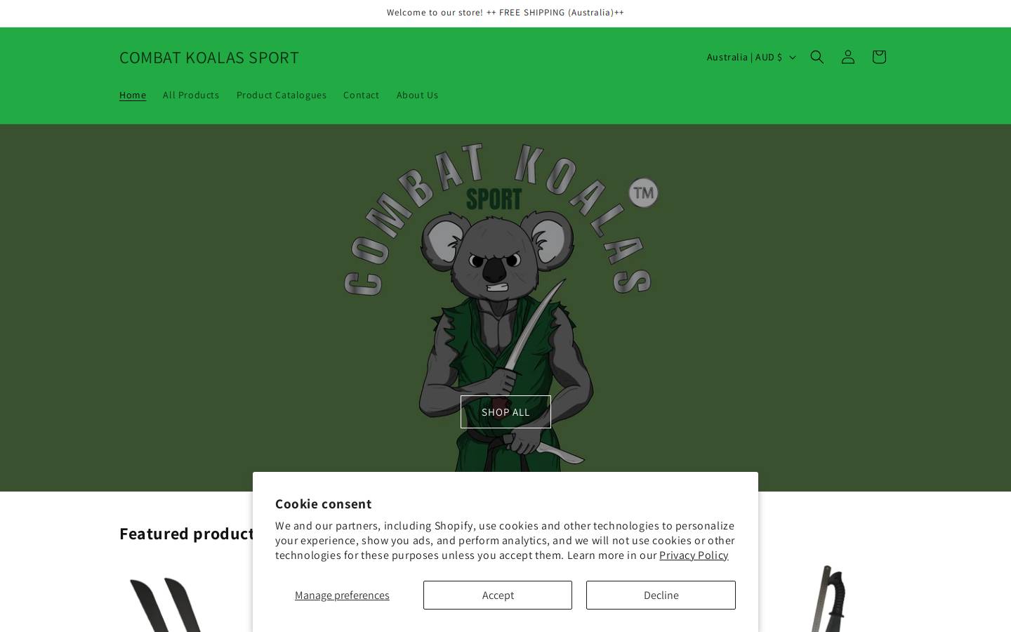 combatkoalassport.com homepage screenshot