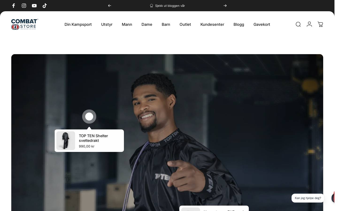 combatstore.se homepage screenshot