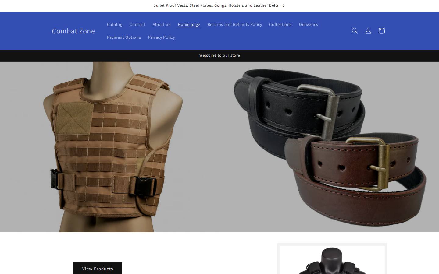 combatzone.co.za homepage screenshot