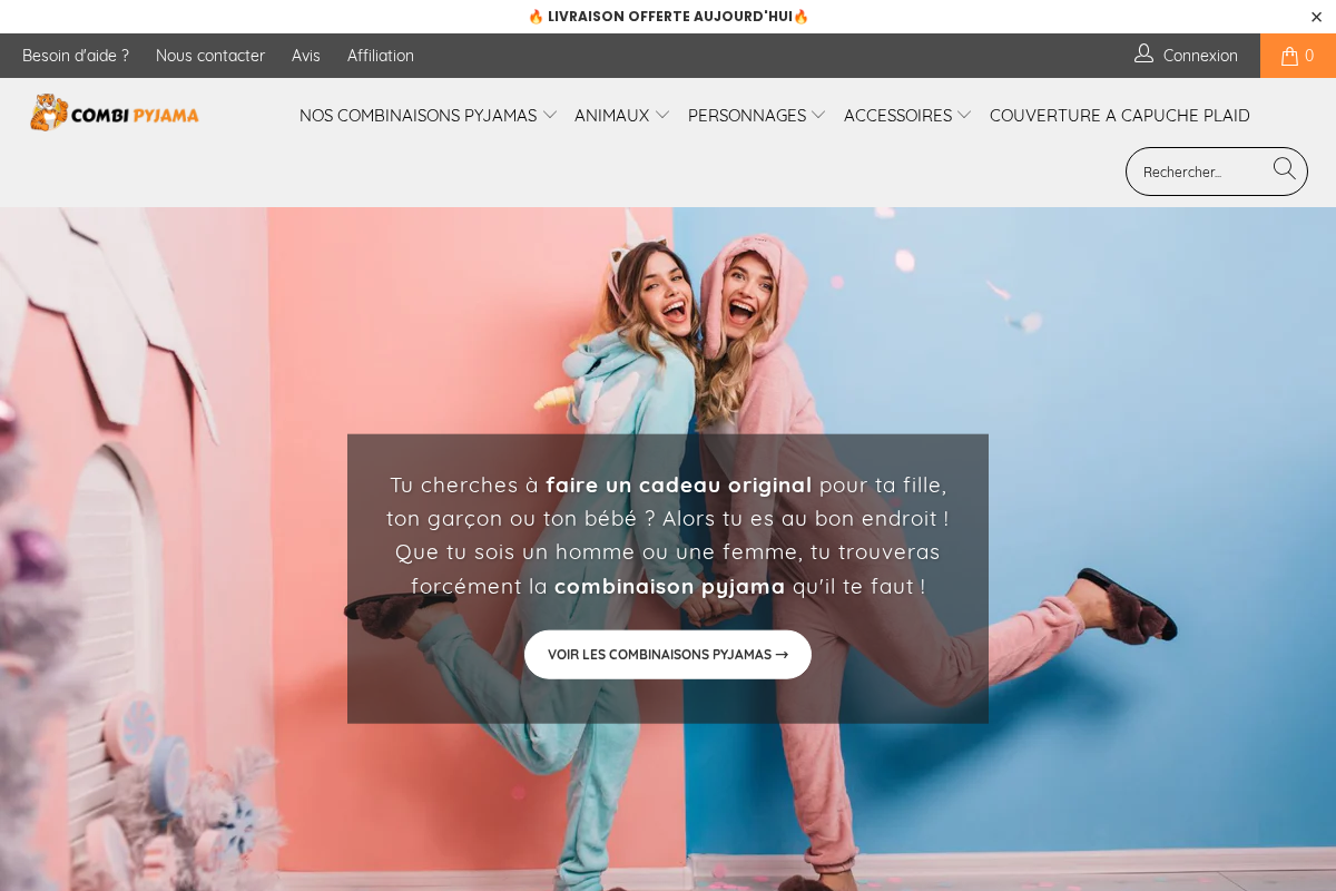 Combi Pyjama homepage screenshot