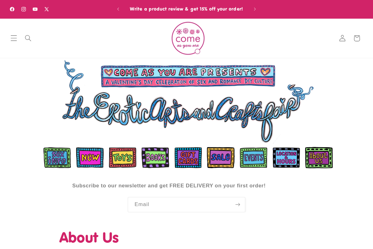 Come As You Are homepage screenshot