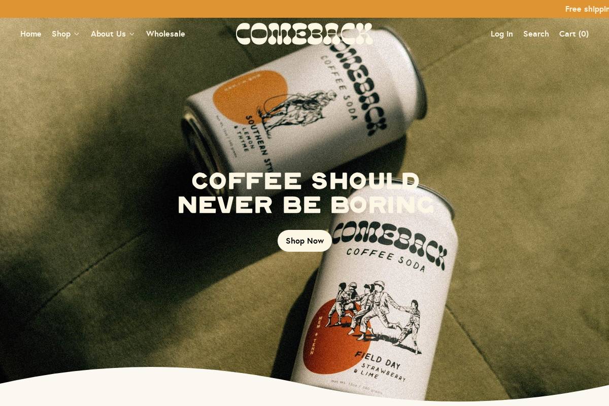 comebackbev.com homepage screenshot