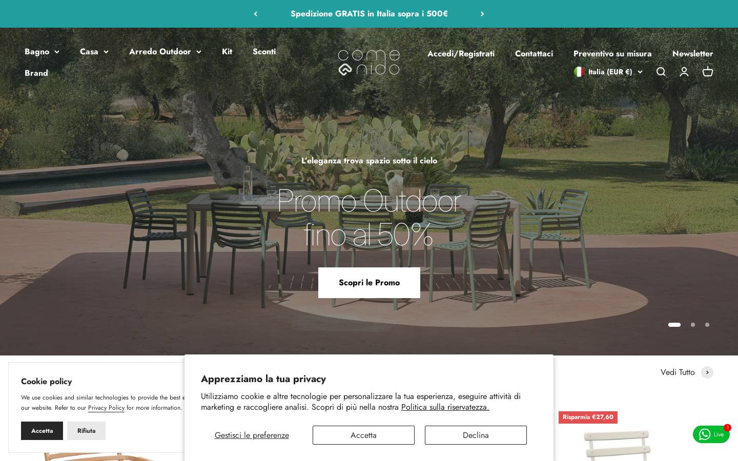 Comenido homepage screenshot