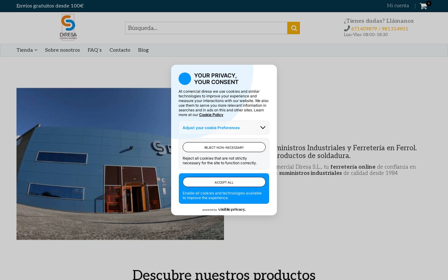 comercialdiresa.com homepage screenshot