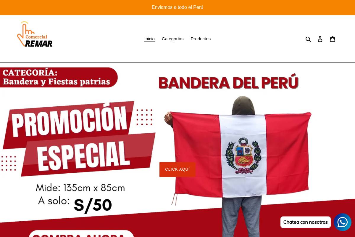 comercialremar.pe homepage screenshot
