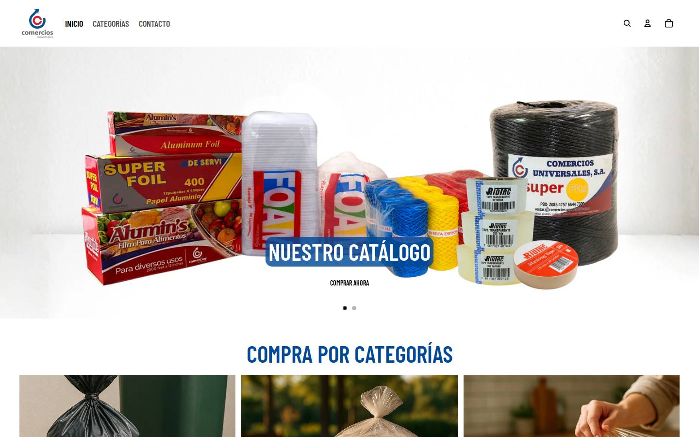 comerciosuniversales.com homepage screenshot