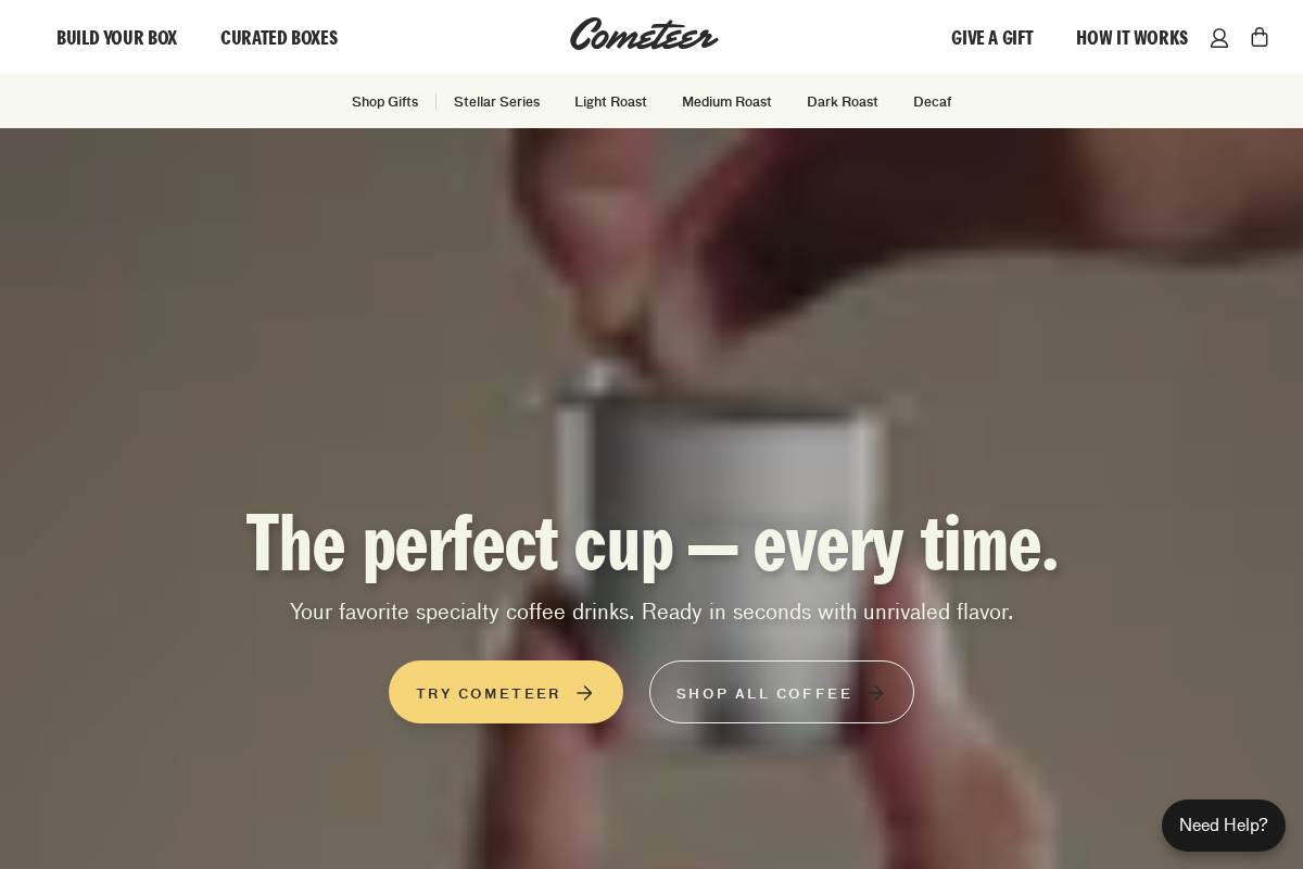 cometeer.com homepage screenshot