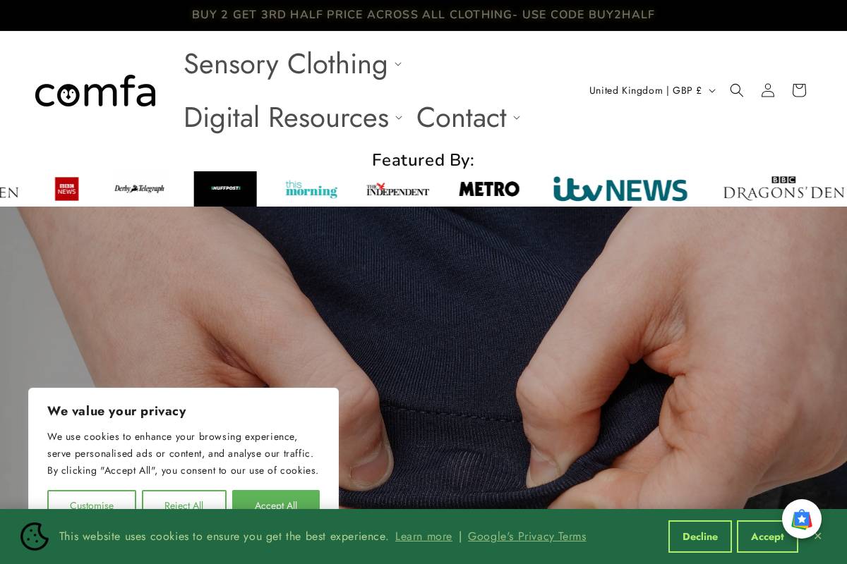 Comfa homepage screenshot