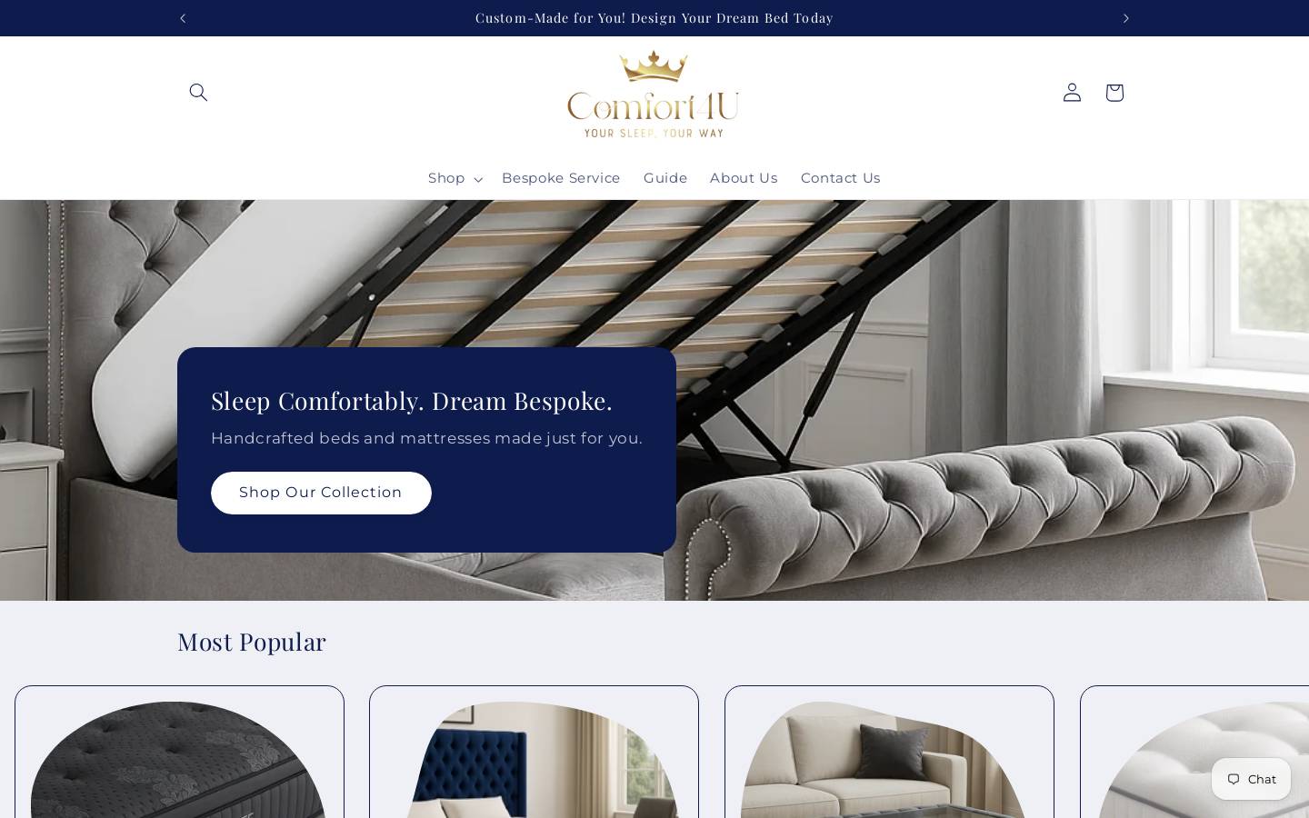 comfort4u.co.uk homepage screenshot