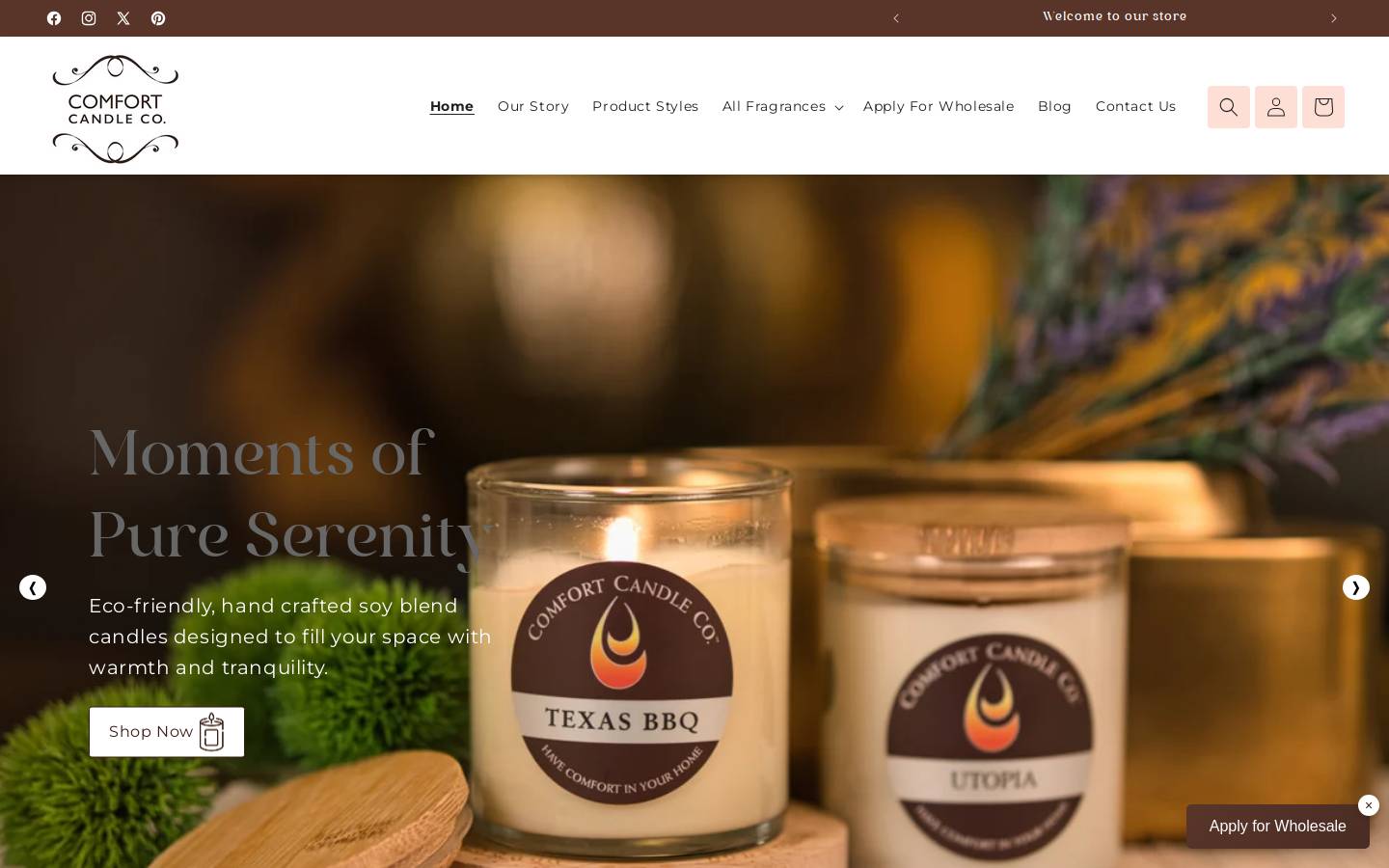 comfortcandlecompany.com homepage screenshot