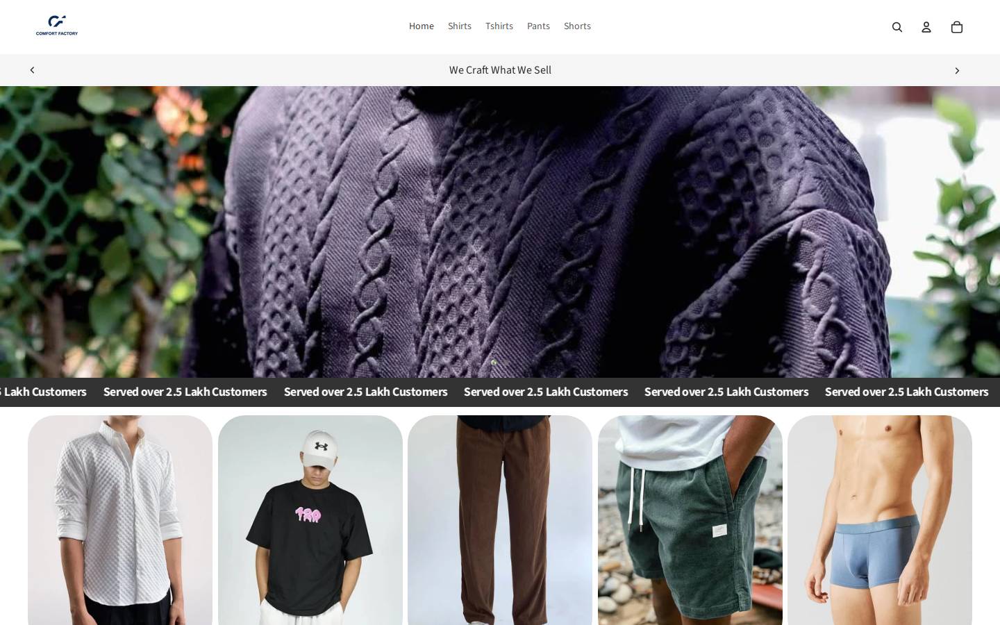 comfortfactory.in homepage screenshot
