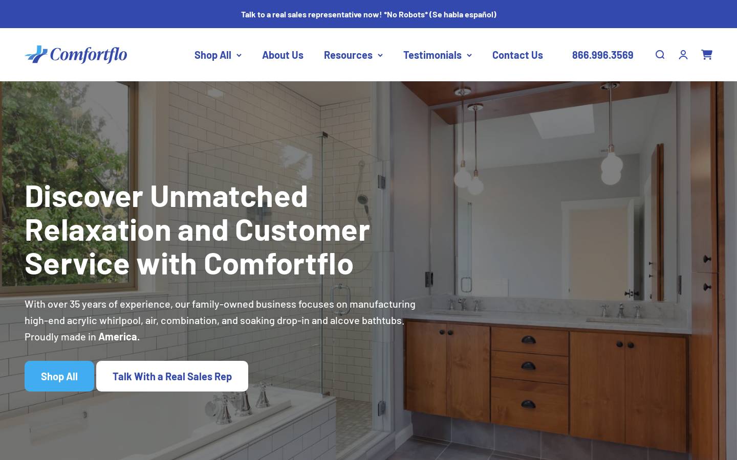comfortflo.com homepage screenshot