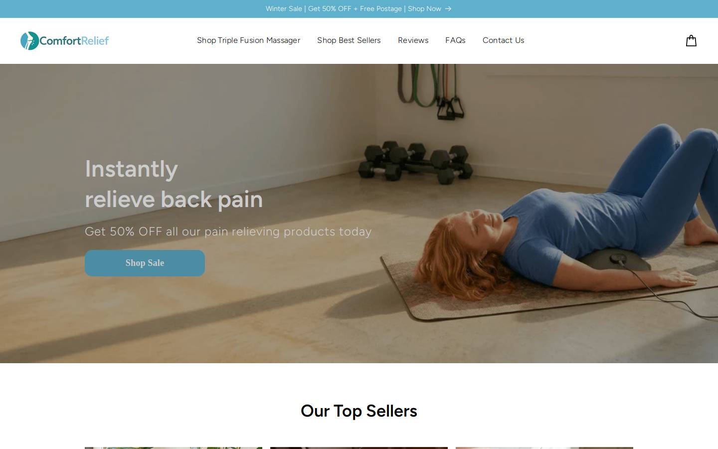 comfortrelief.com.au homepage screenshot