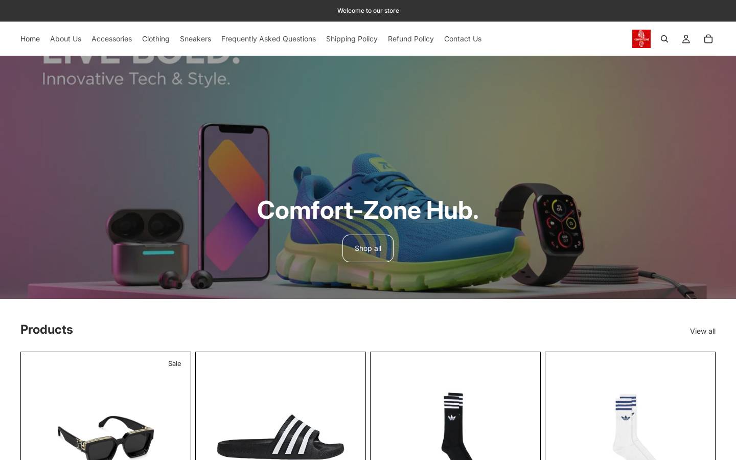 comfortzonehub.shop homepage screenshot