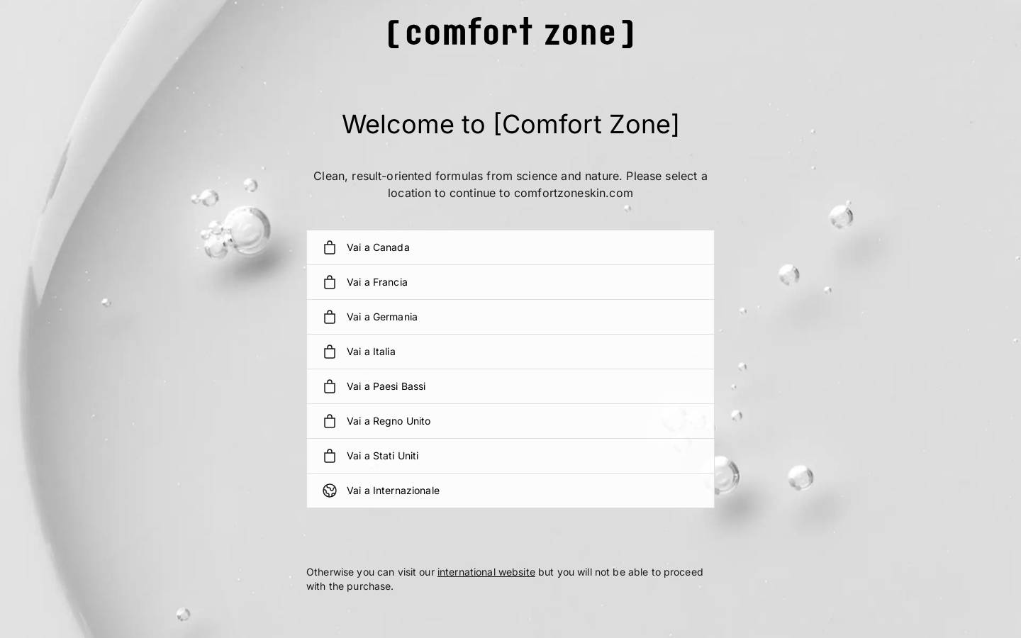 comfortzoneskin.com homepage screenshot
