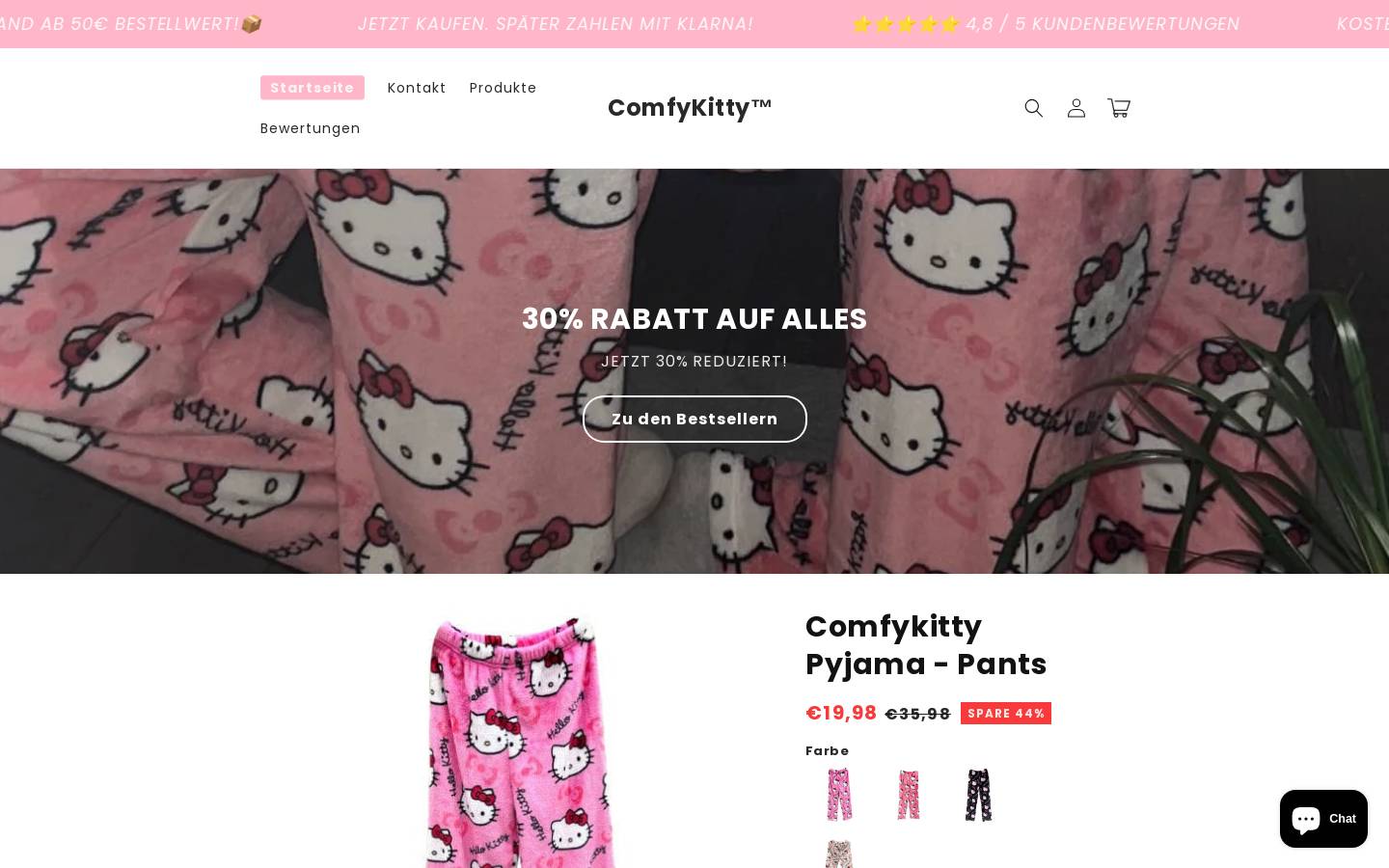 comfykitty.de homepage screenshot