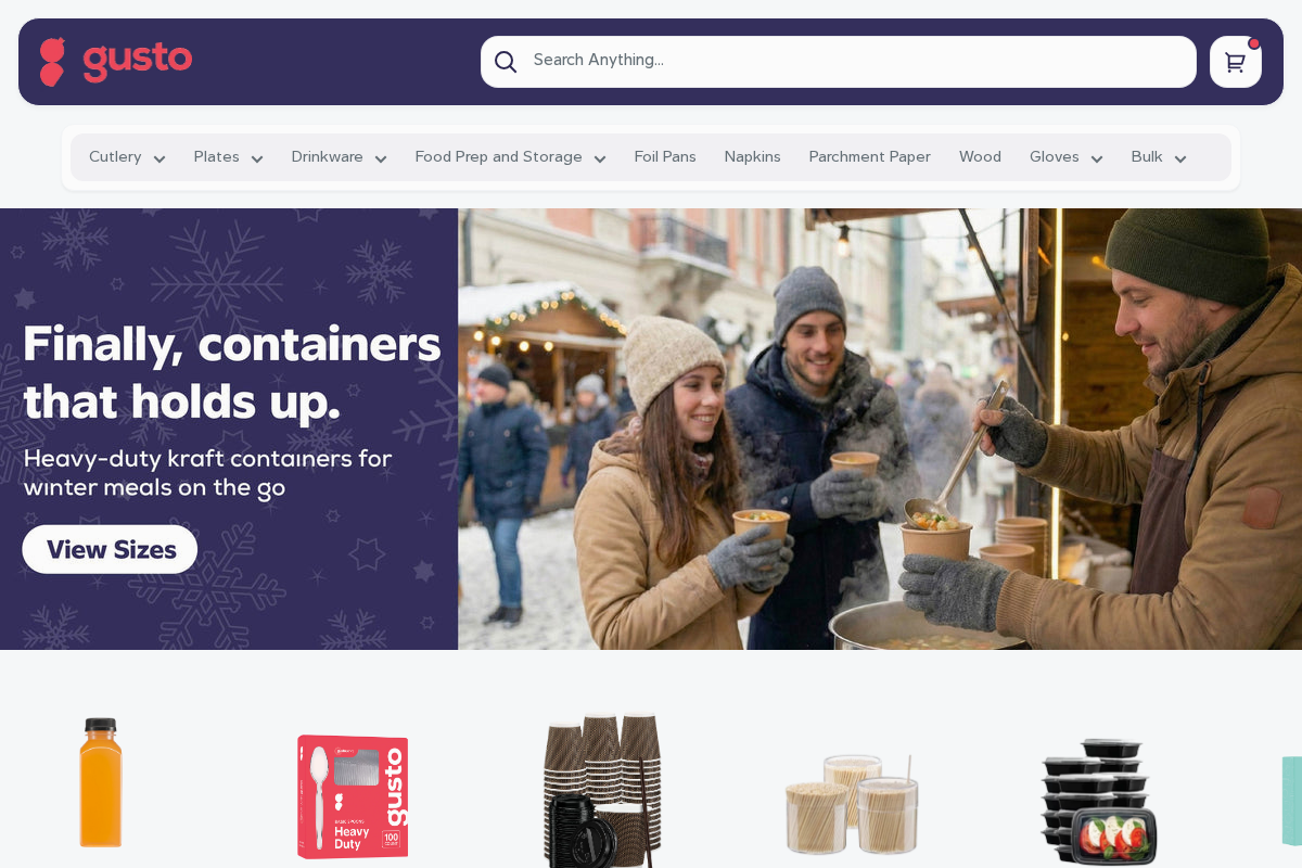 Gusto Ware homepage screenshot