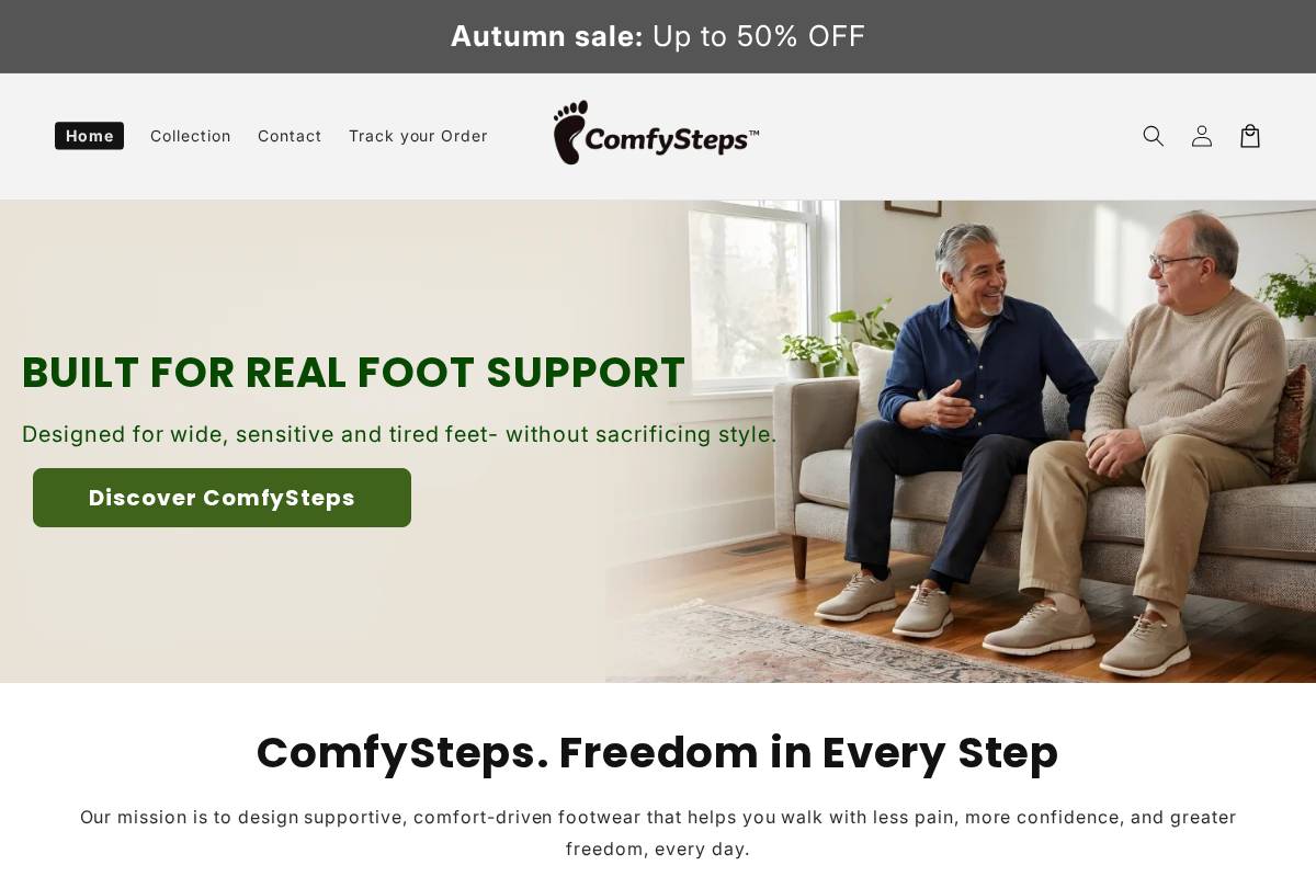 comfysteps.co.za homepage screenshot