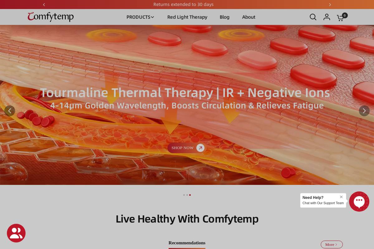 comfytemp.com homepage screenshot