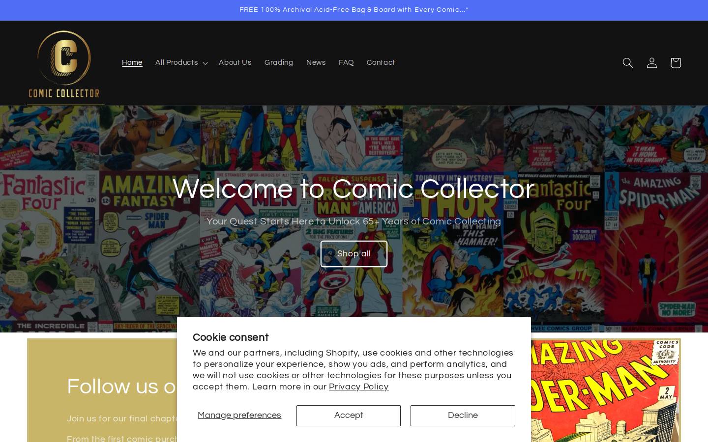 comiccollector.com.au homepage screenshot