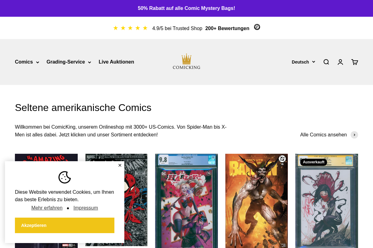 Comicking homepage screenshot