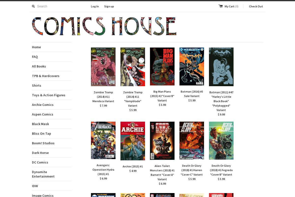 comics.house homepage screenshot