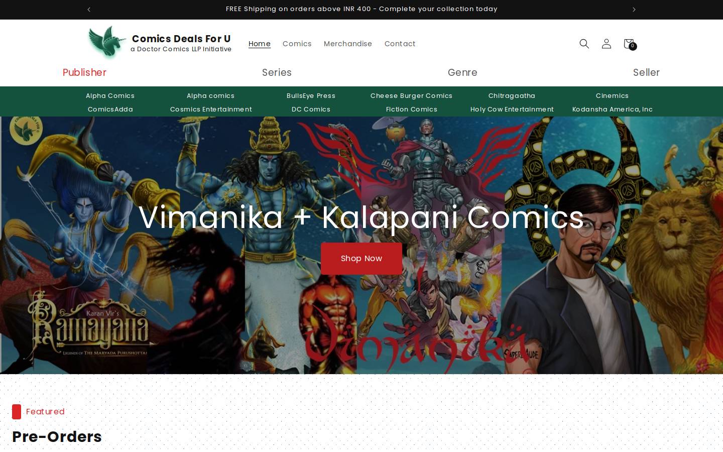 comicsdealsforu.com homepage screenshot