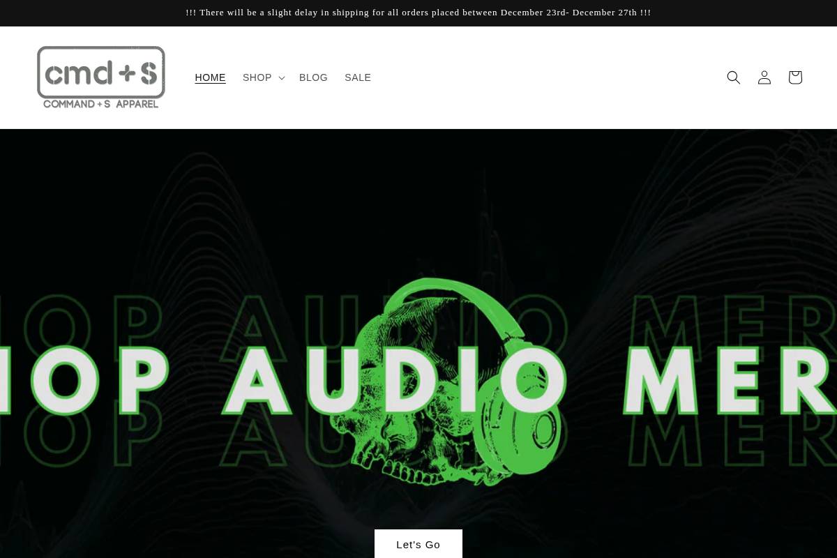 command-s-apparel.com homepage screenshot