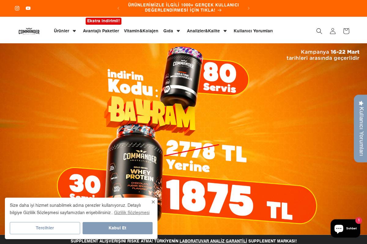 commandernutrition.com homepage screenshot