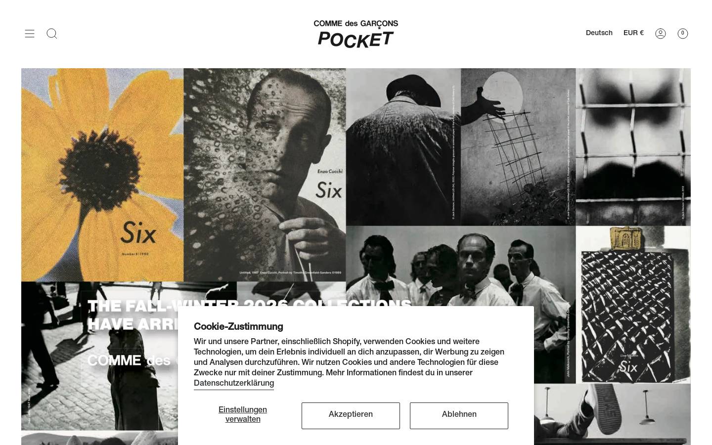 Comme Des-garcons homepage screenshot