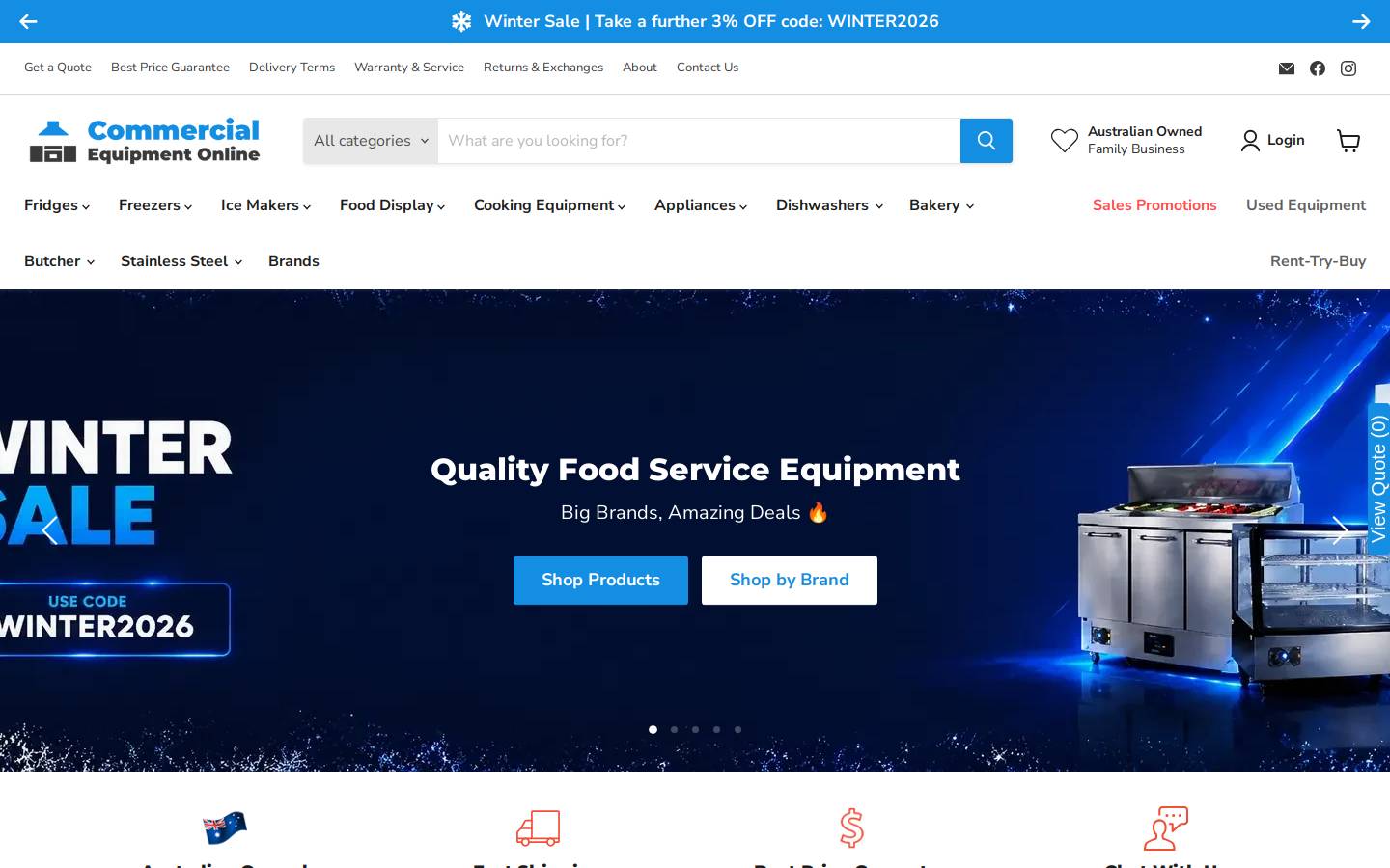 commercialequipmentonline.com.au homepage screenshot