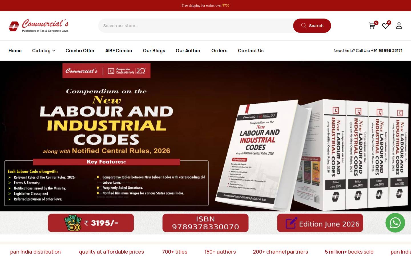 commerciallawpublishers.com homepage screenshot