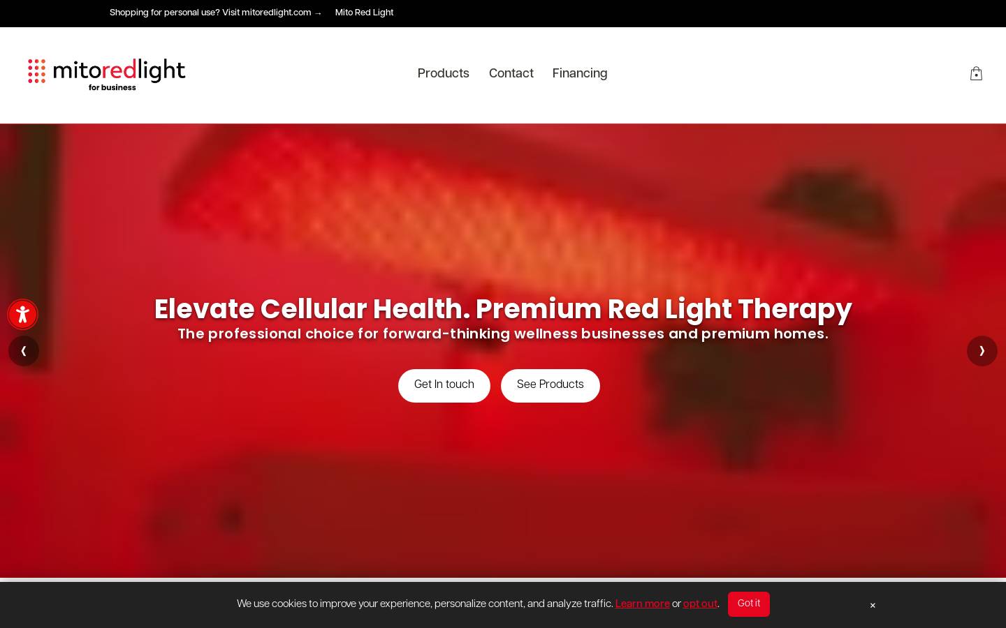 commercialredlighttherapy.com homepage screenshot