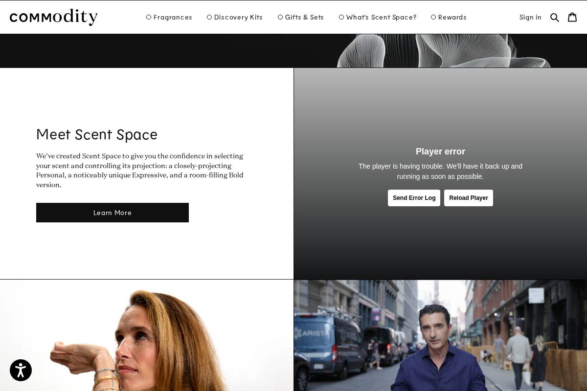 commodityfragrances.com homepage screenshot