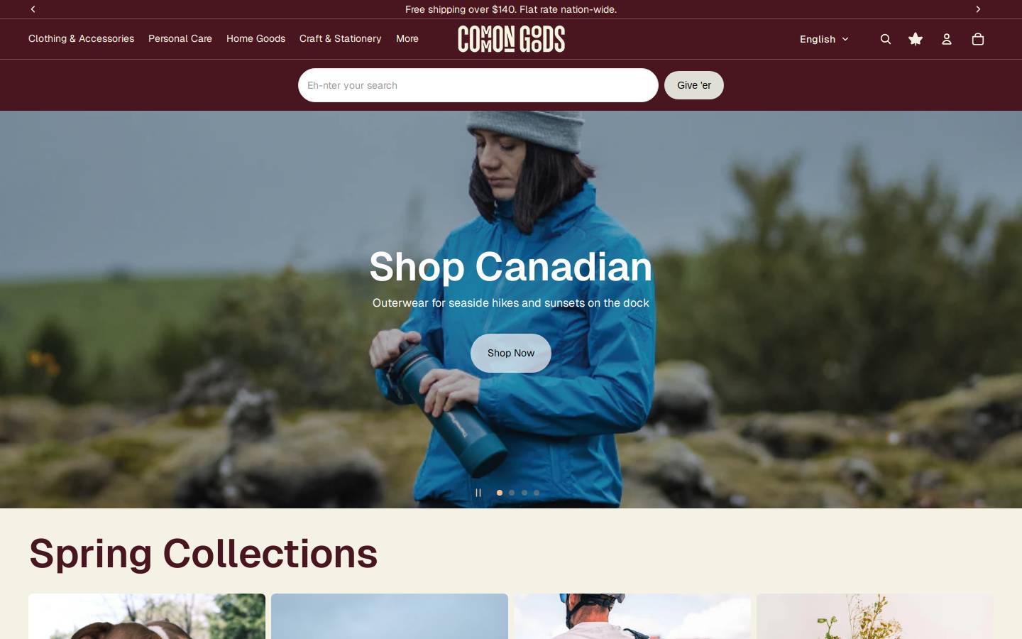 commongoods.ca homepage screenshot