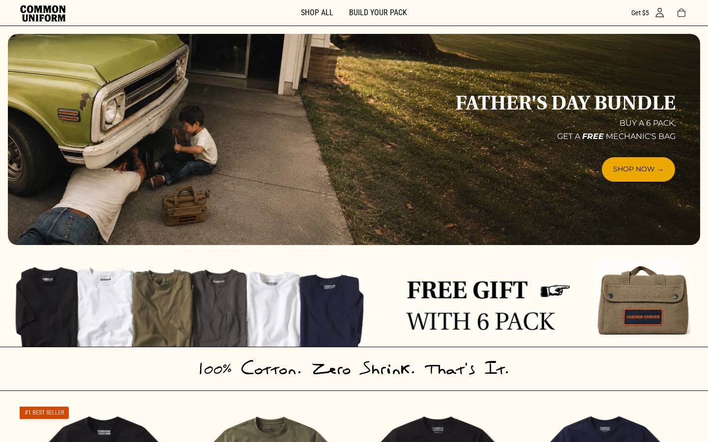 commonuniform.com homepage screenshot