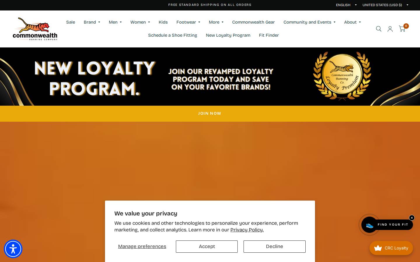 Commonwealthrunning homepage screenshot