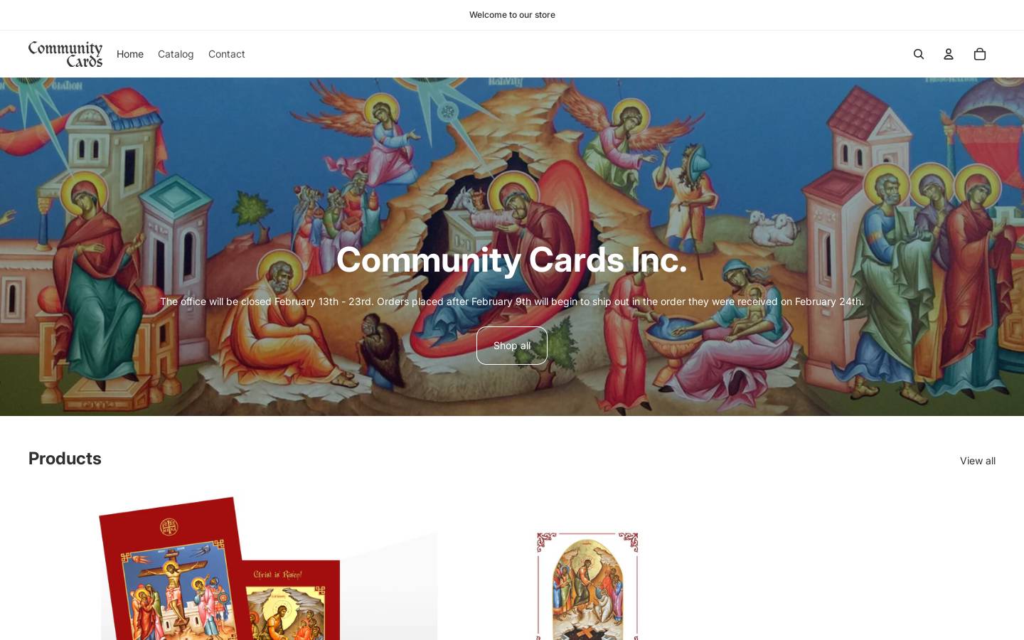 communitycards.com homepage screenshot