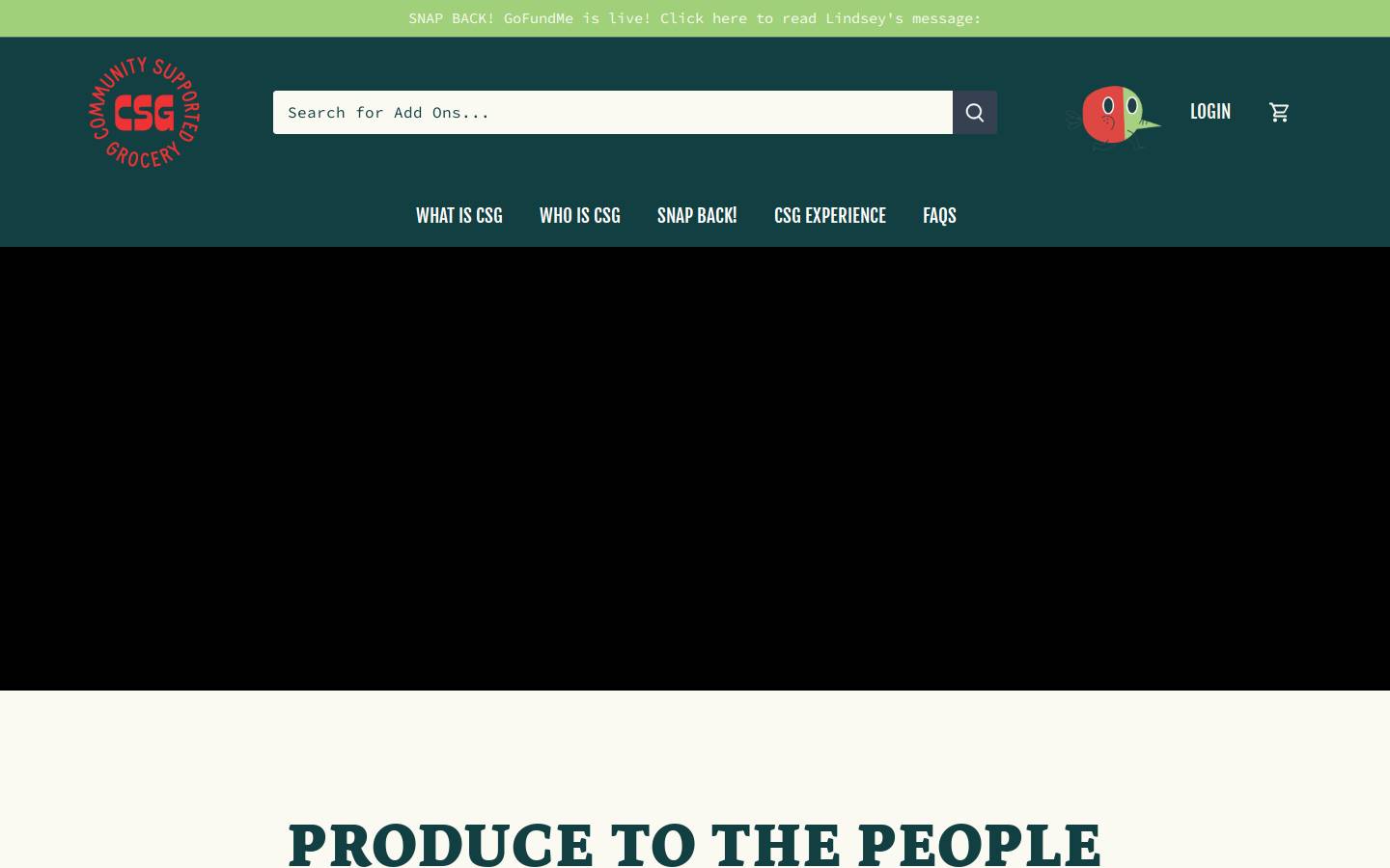 communitysupportedgrocery.com homepage screenshot
