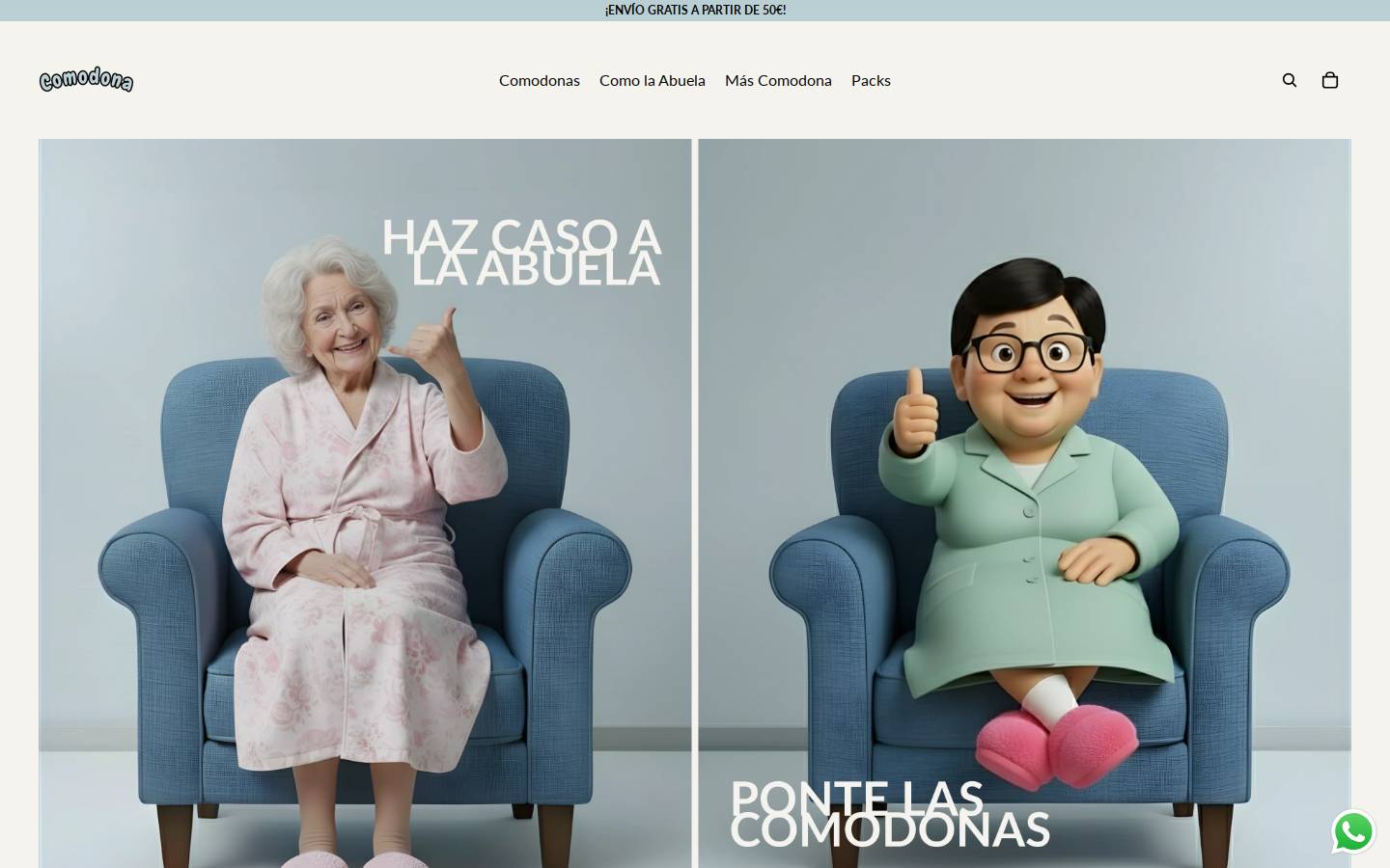 comodona.com homepage screenshot