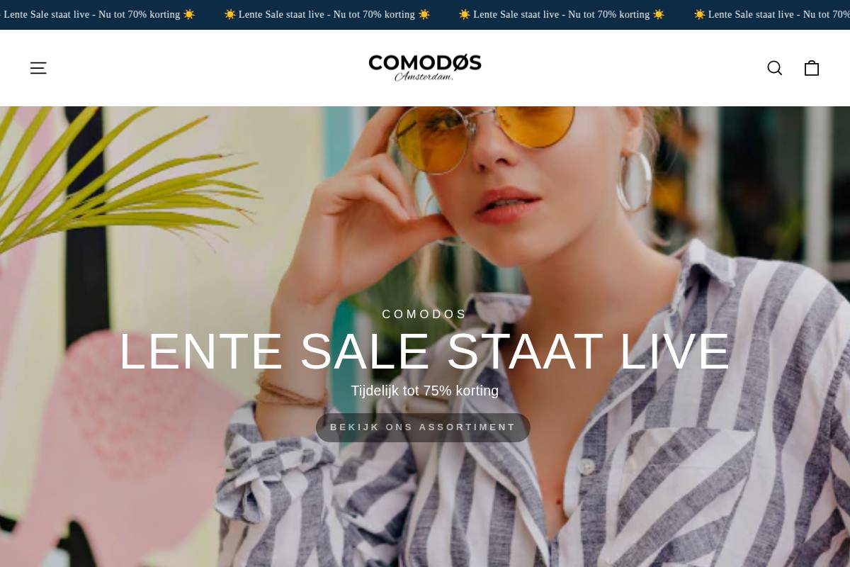 Comodos homepage screenshot
