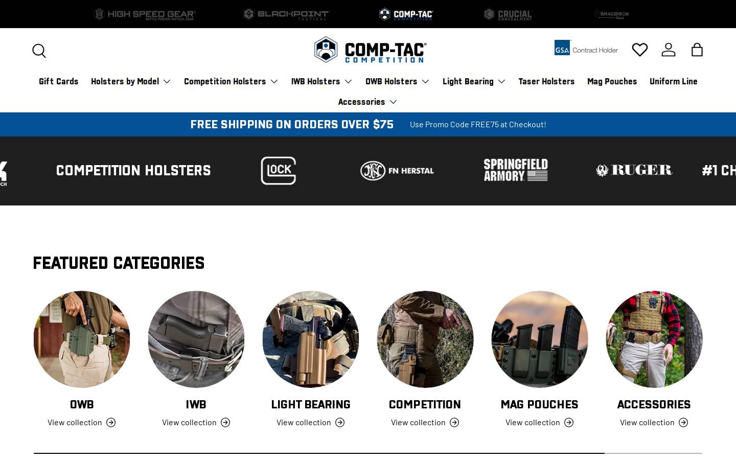 Comp-Tac Holsters homepage screenshot