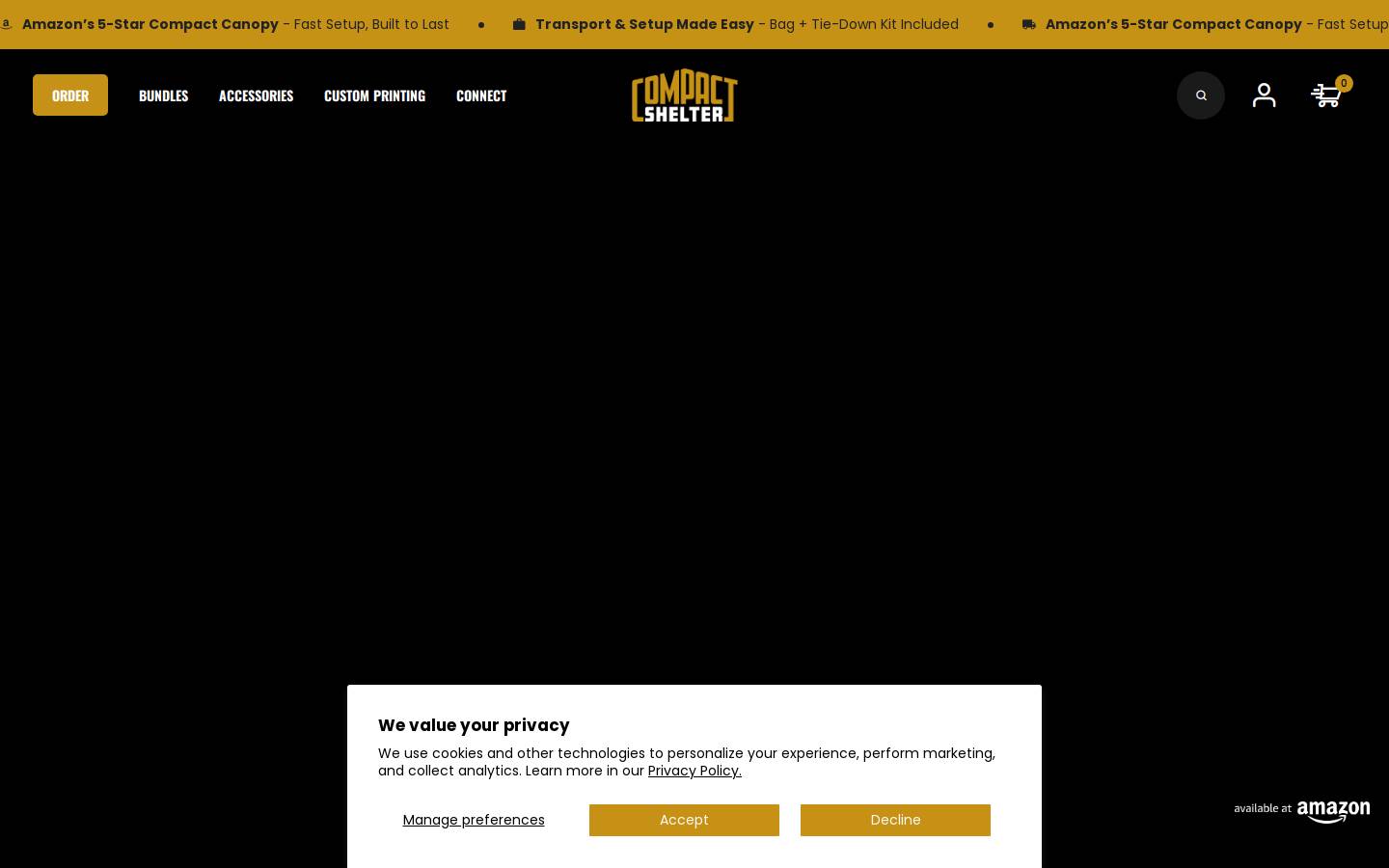 compactshelter.com homepage screenshot