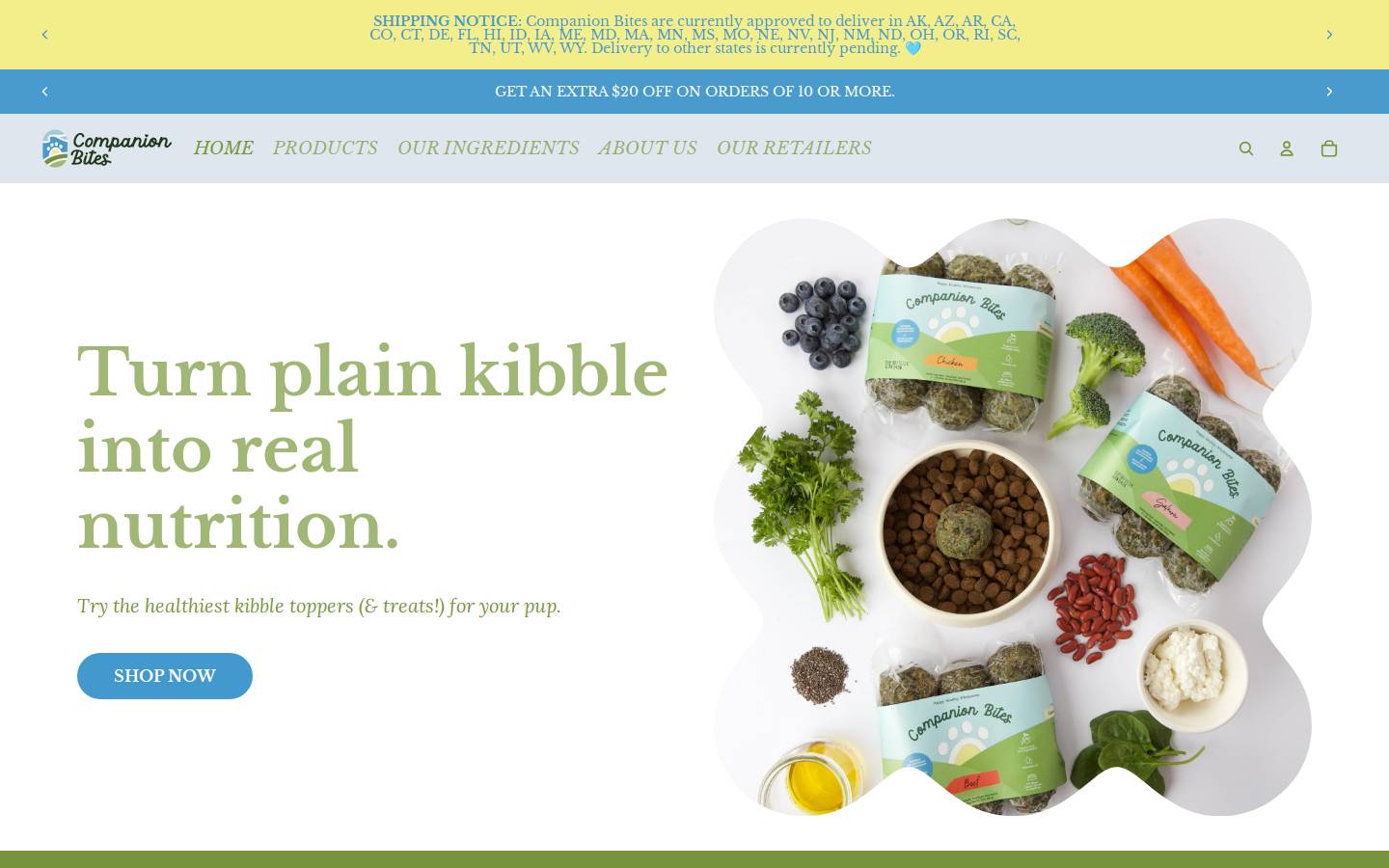 companionbites.com homepage screenshot