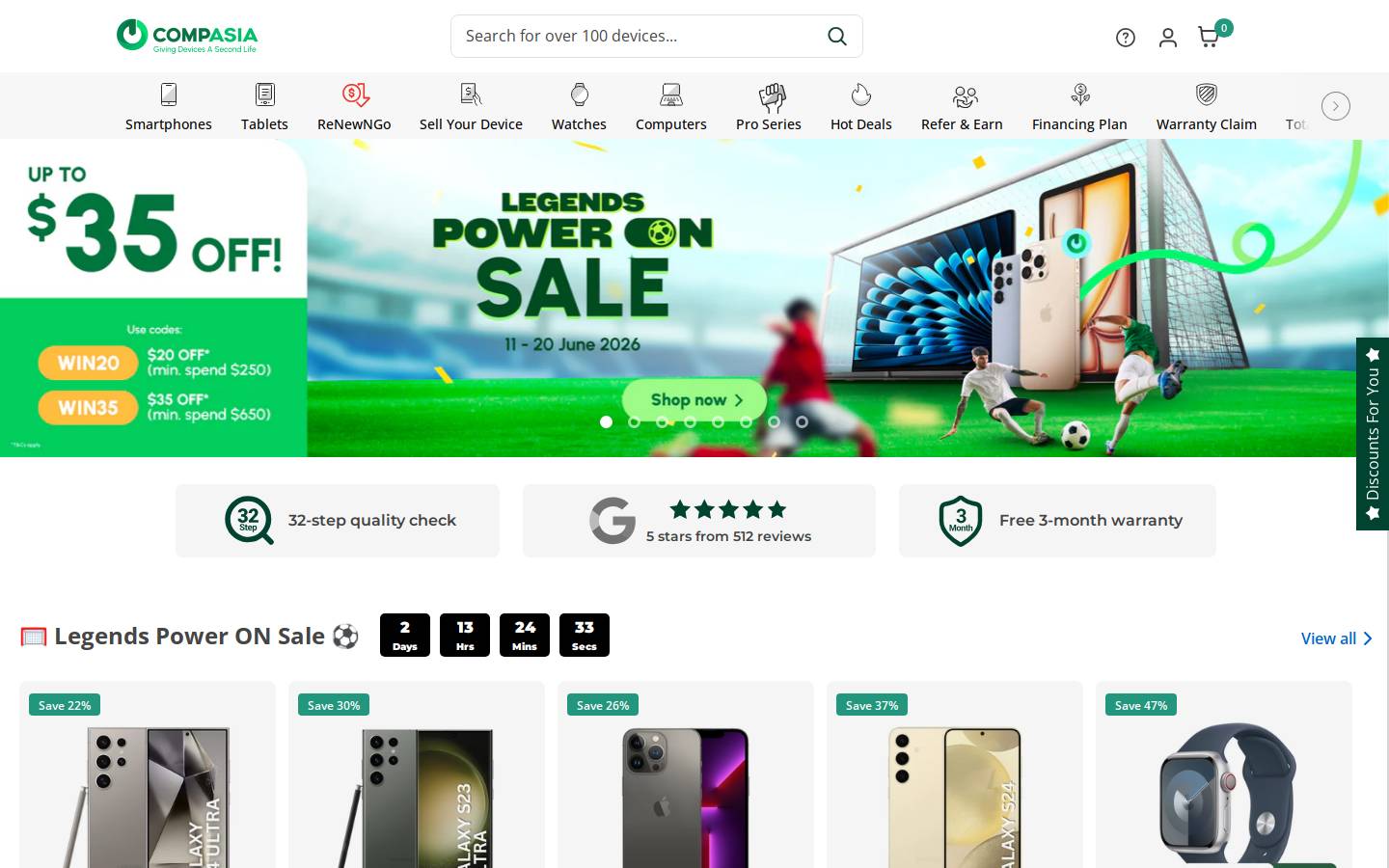 Compasia homepage screenshot