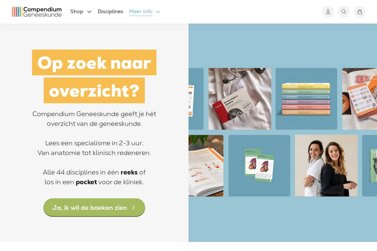 Compendium Geneeskunde homepage screenshot