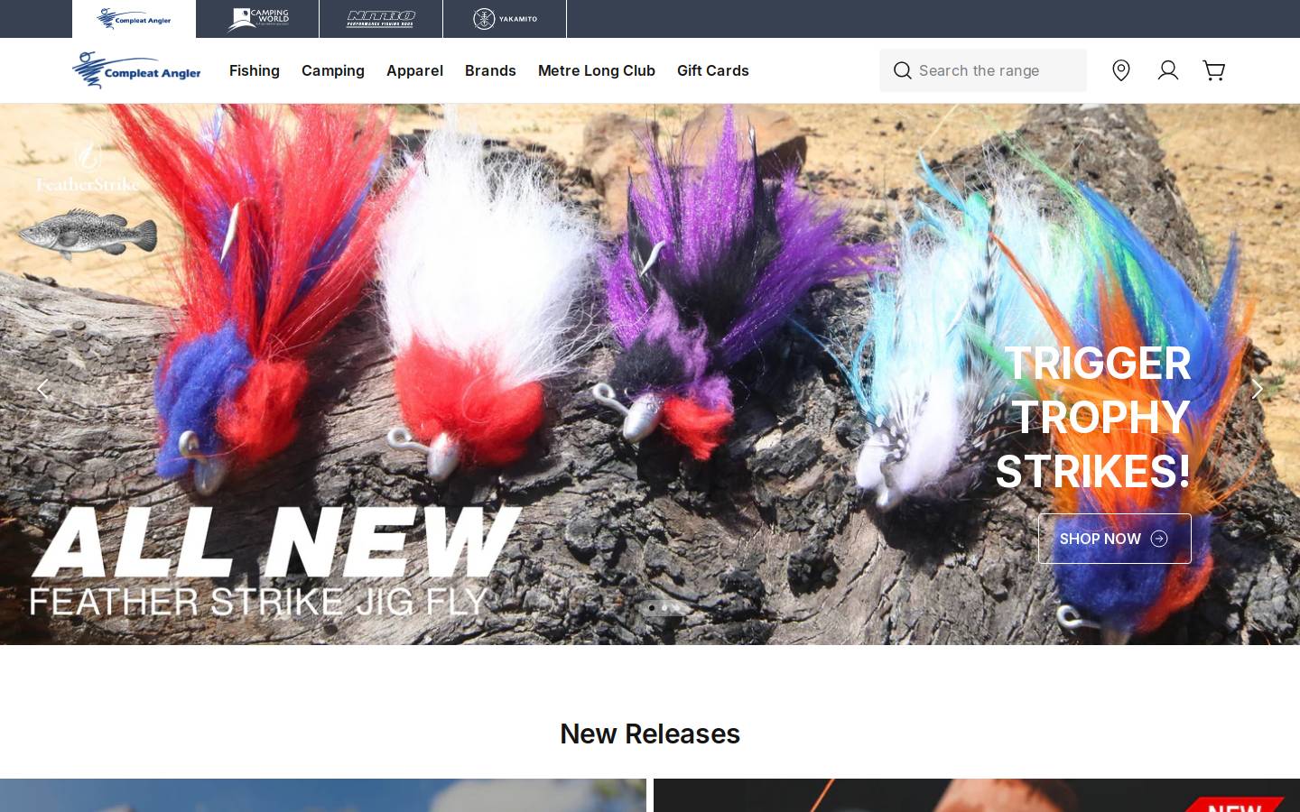 compleatangler.com.au homepage screenshot