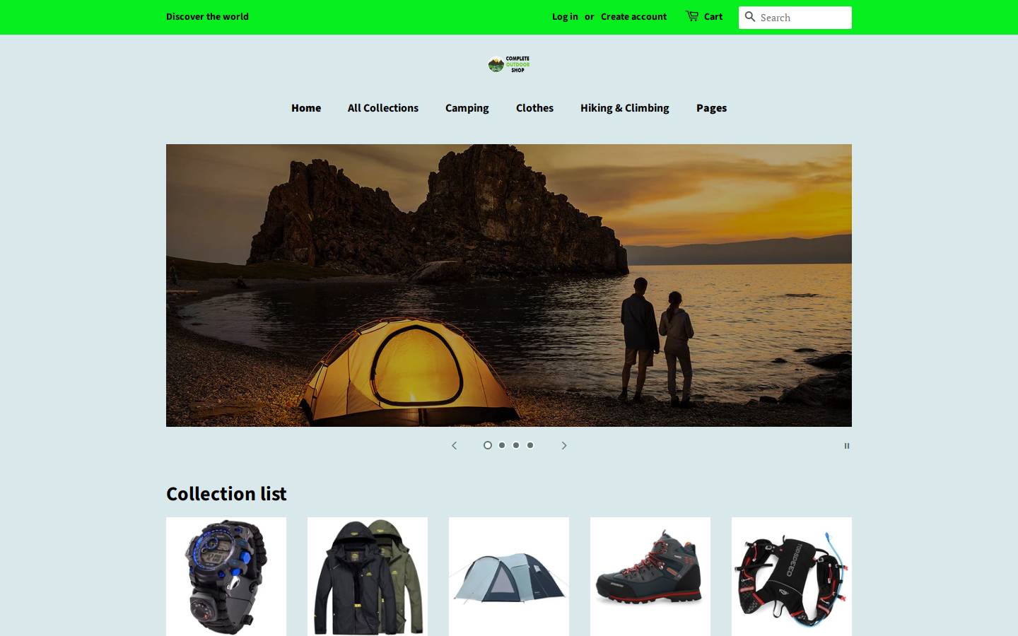 completeoutdoorshopper.com homepage screenshot